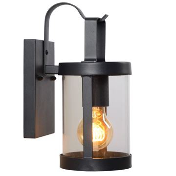 Lucide Lindelo væglampe E27 IP23 sort